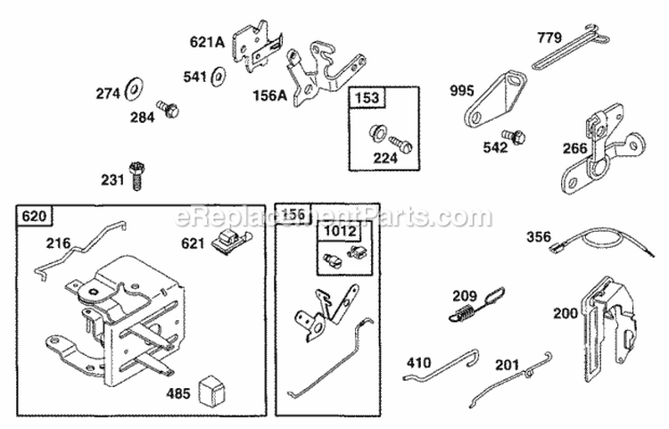 Controls Electrical Diagram and Parts List for 090202-0104-01  Briggs and Stratton Engine